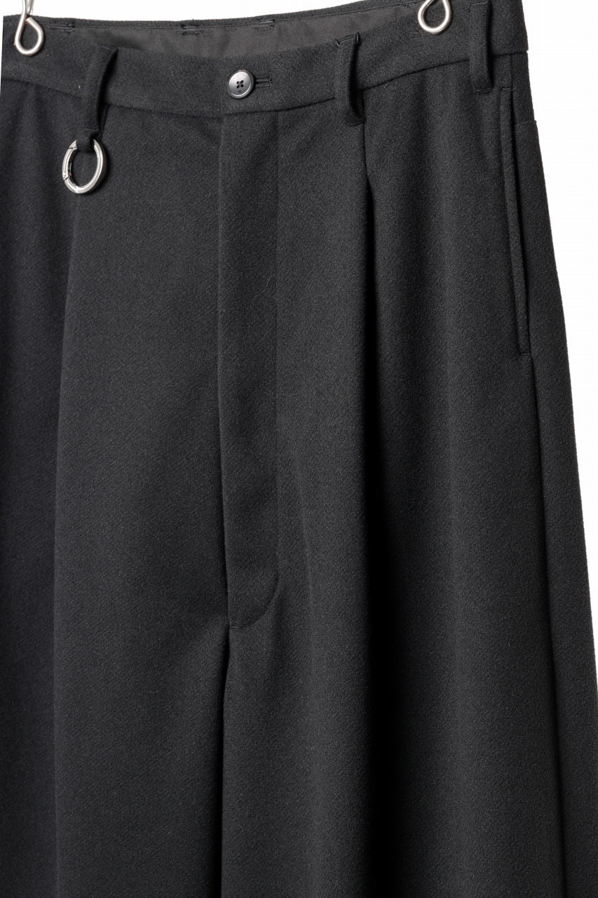 TARO HORIUCHI / th products Wide 5 Pocket Pants / active setter tweed knit (black) - Image 5