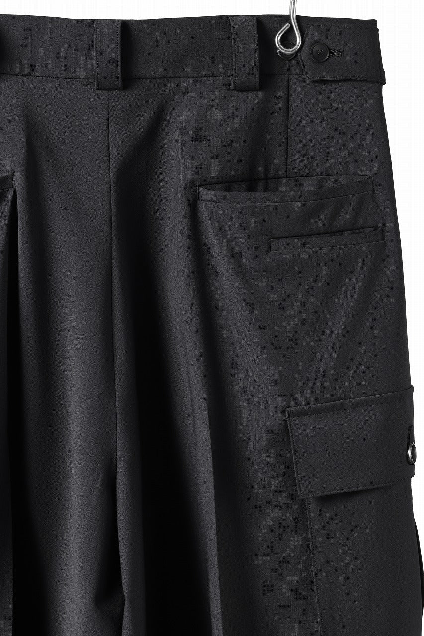 TARO HORIUCHI / th products Wide Cargo Shorts / 2 way stretch w/p tropical (black) - Image 12