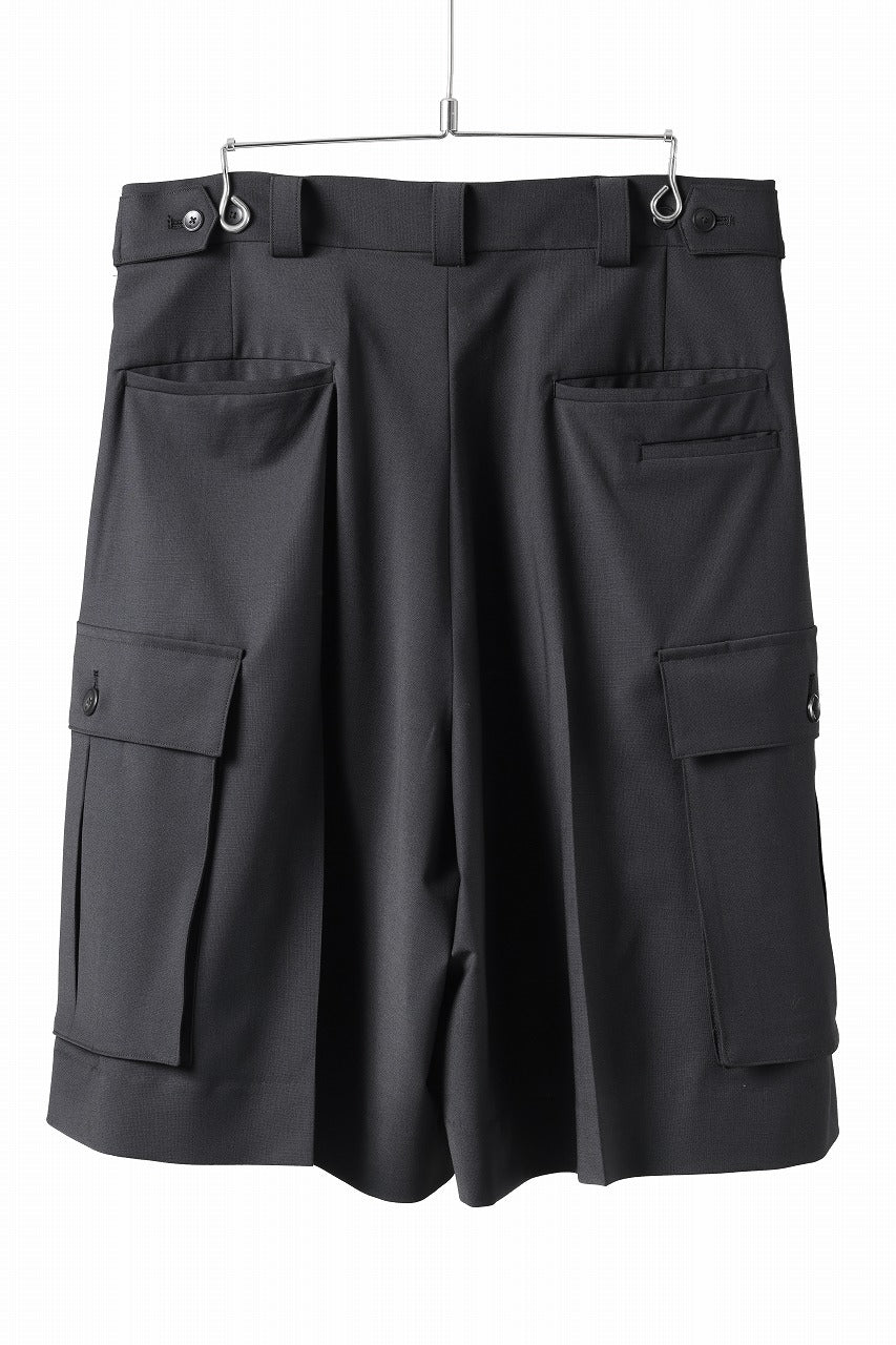 TARO HORIUCHI / th products Wide Cargo Shorts / 2 way stretch w/p tropical (black) - Image 6
