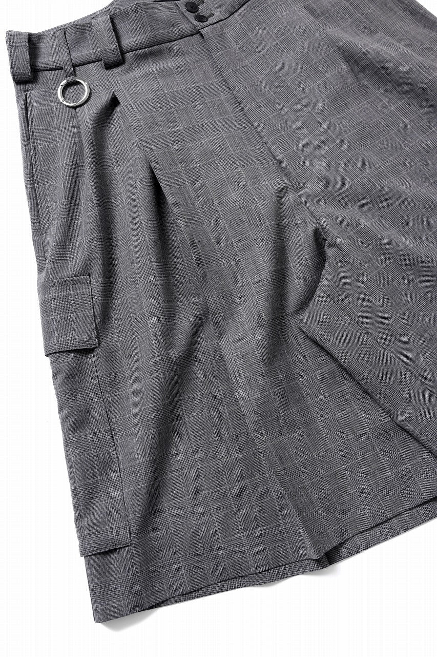 TARO HORIUCHI / th products Wide Cargo Shorts / 2 way stretch w/p tropical (check) - Image 15