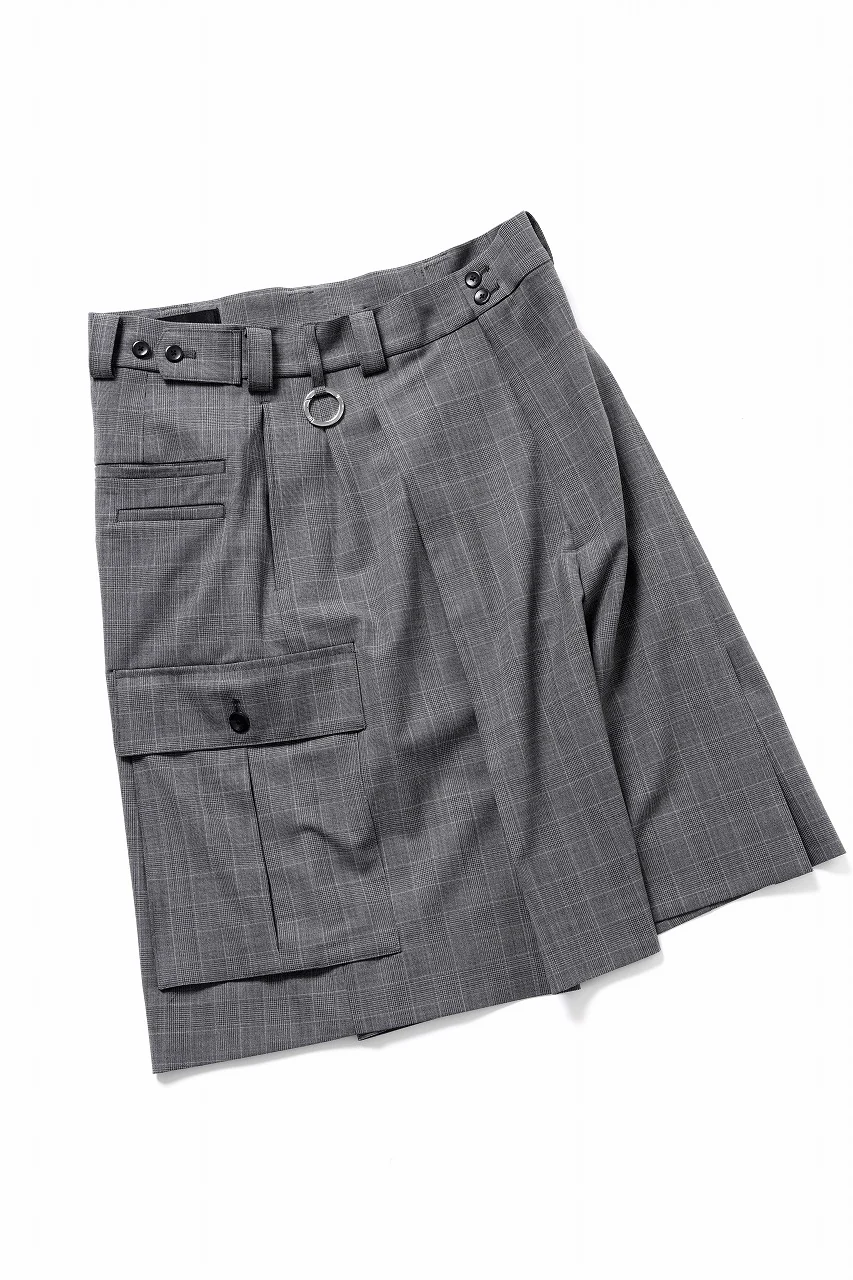 TARO HORIUCHI / th products Wide Cargo Shorts / 2 way stretch w/p tropical (check) - Image 2