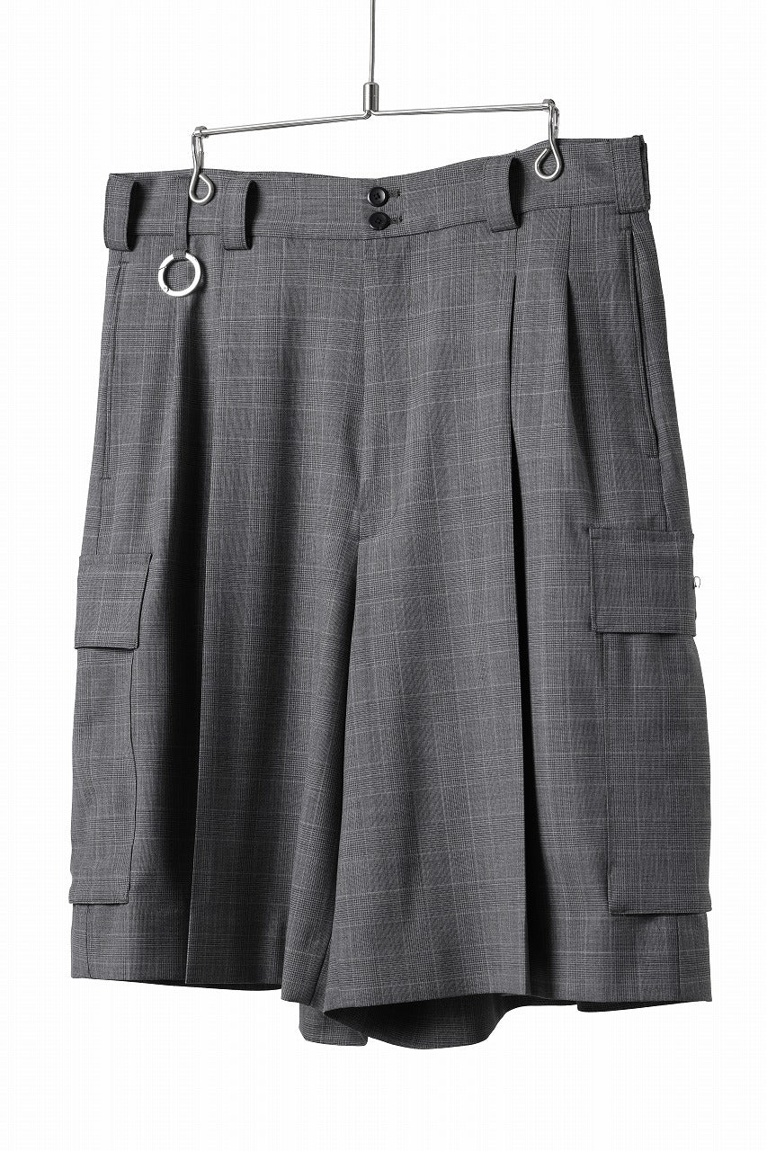 TARO HORIUCHI / th products Wide Cargo Shorts / 2 way stretch w/p tropical (check) - Image 6