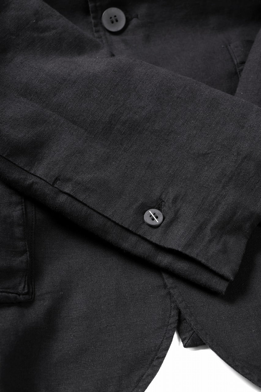 thom/krom 4 BUTTON BLAZER / WASHED LINEN-COTTON (BLACK) - Image 11