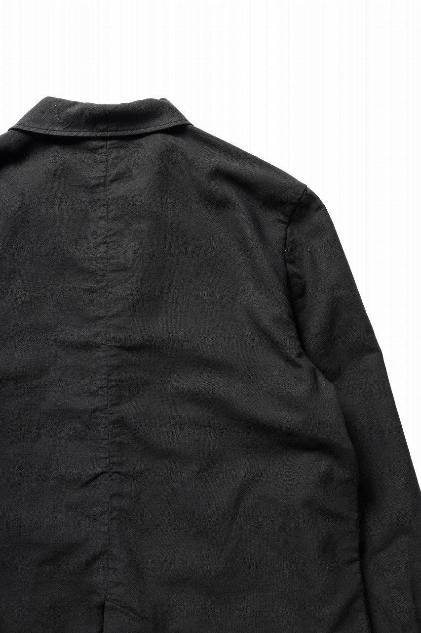 thom/krom 4 BUTTON BLAZER / WASHED LINEN-COTTON (BLACK) - Image 12