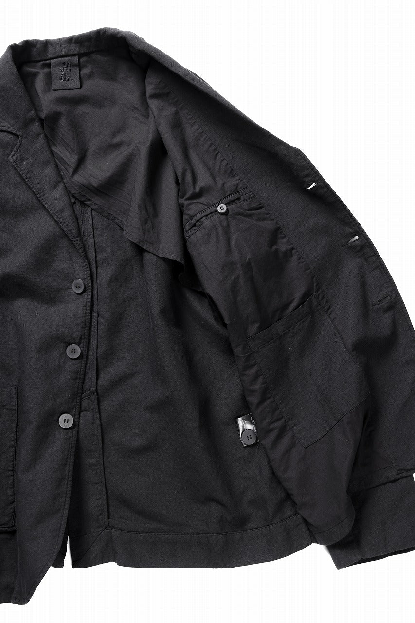thom/krom 4 BUTTON BLAZER / WASHED LINEN-COTTON (BLACK) - Image 15