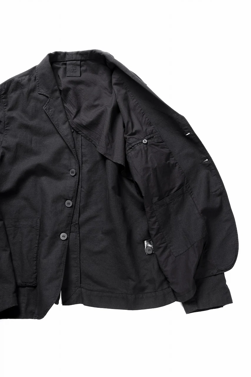 thom/krom 4 BUTTON BLAZER / WASHED LINEN-COTTON (BLACK) - Image 17