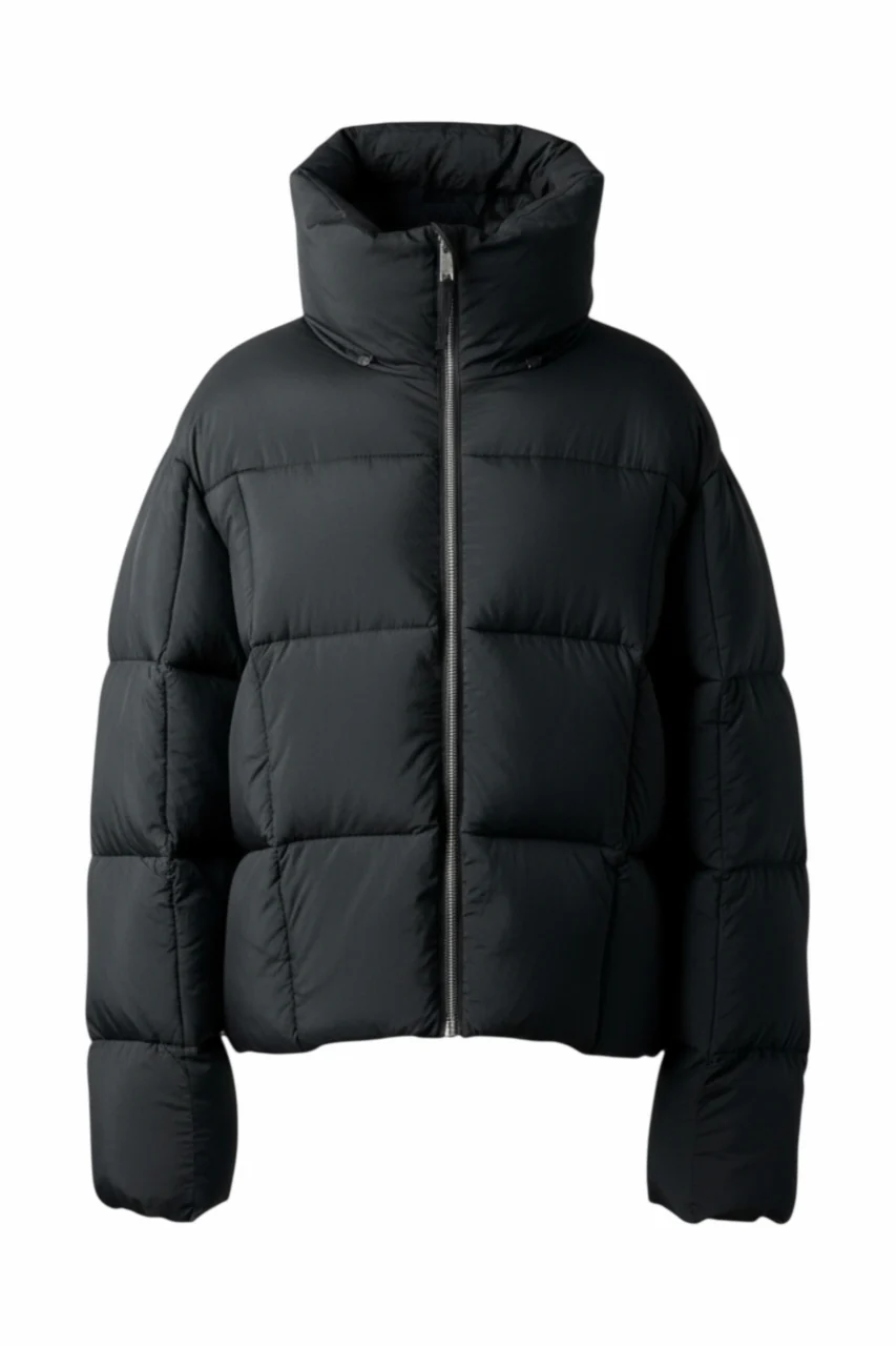 thom/krom BIG HOODIE OVERSIZED JACKET / WARM PUFFER (BLACK) - Image 2