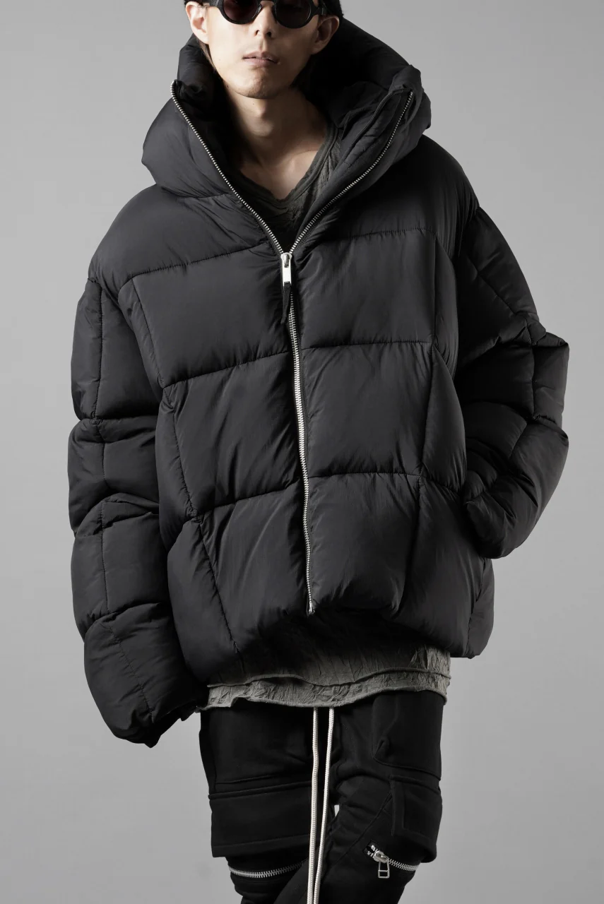 thom/krom BIG HOODIE OVERSIZED JACKET / WARM PUFFER (BLACK) - Image 20