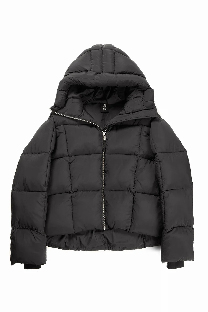 thom/krom BIG HOODIE OVERSIZED JACKET / WARM PUFFER (BLACK) - Image 6