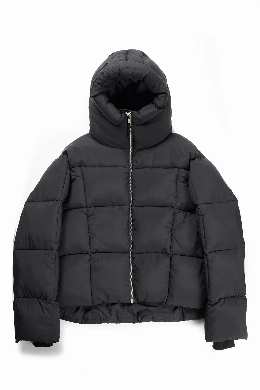 thom/krom BIG HOODIE OVERSIZED JACKET / WARM PUFFER (BLACK) - Image 8