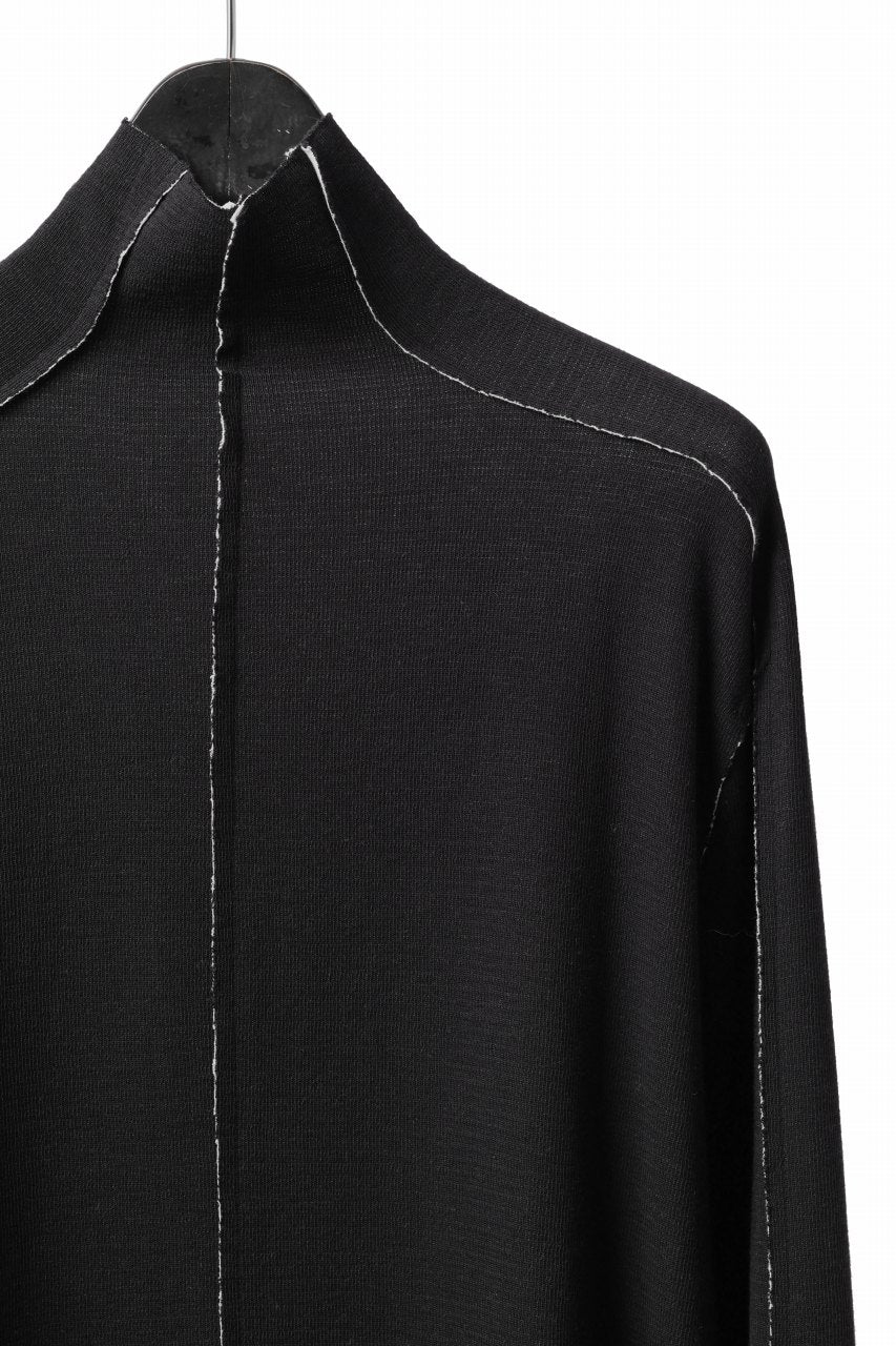 thom/krom BOTTLE NECK L/S TOPS / DOUBLE FACE JERSEY (BLACK / WHITE) - Image 5