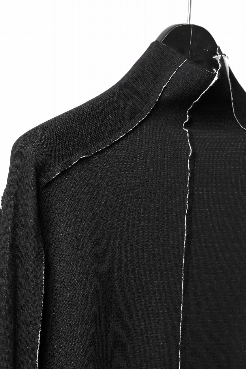thom/krom BOTTLE NECK L/S TOPS / DOUBLE FACE JERSEY (BLACK / WHITE) - Image 6