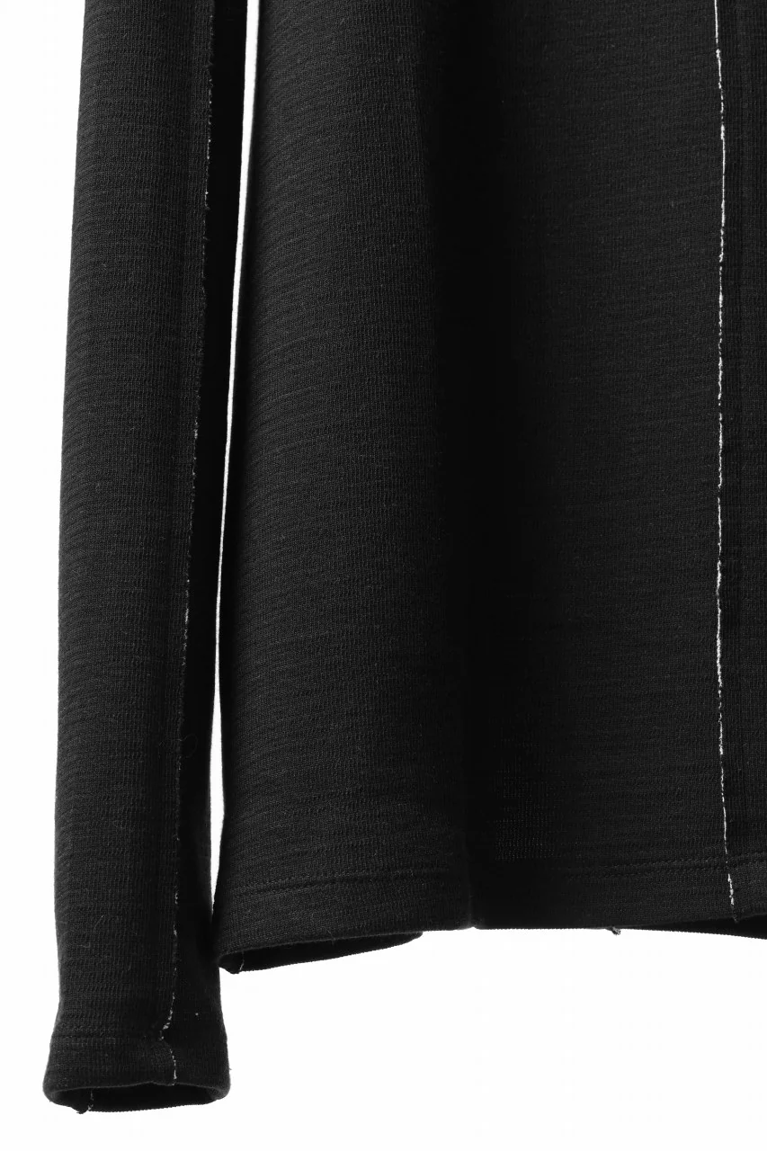 thom/krom BOTTLE NECK L/S TOPS / DOUBLE FACE JERSEY (BLACK / WHITE) - Image 7