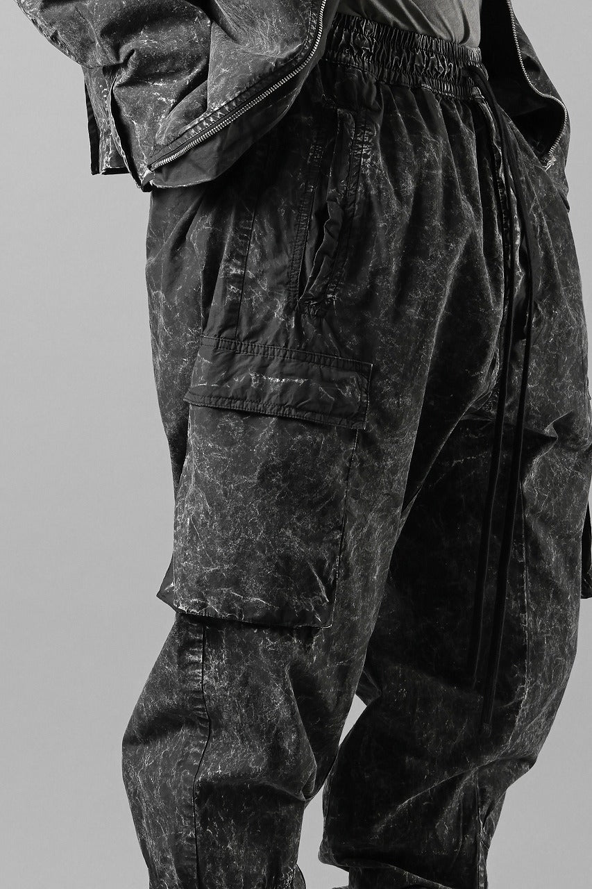 thom/krom CARGO JOGGER TROUSERS / DYED ORGANIC COTTON (BLACK MARBLE) - Image 6