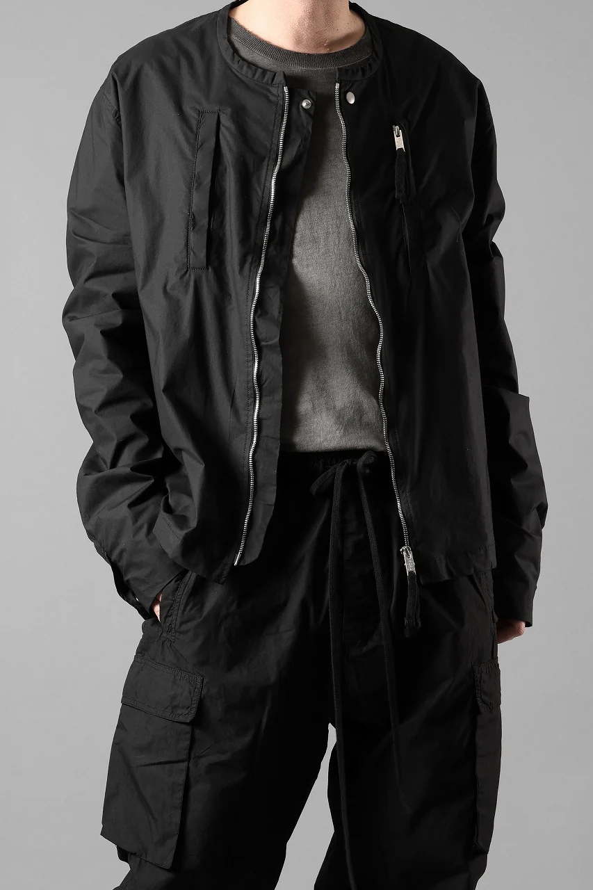 thom/krom COLLARLESS JACKET / STRETCH COTTON (BLACK) - Image 6