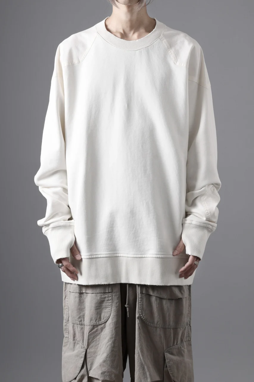 thom/krom CREW NECK TOPS / USED EFFECT COTTON SWEAT (CREAM) - Image 2