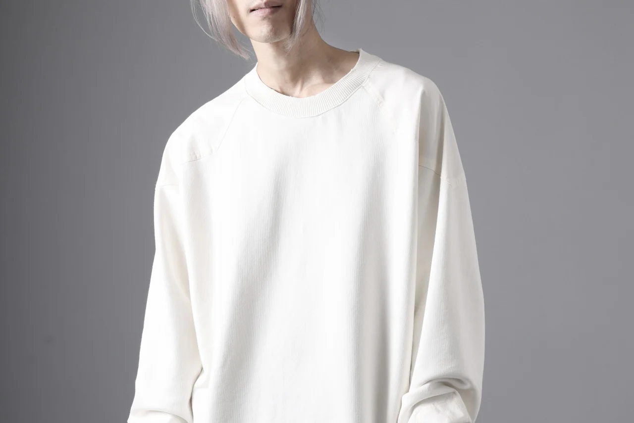thom/krom CREW NECK TOPS / USED EFFECT COTTON SWEAT (CREAM) - Image 26