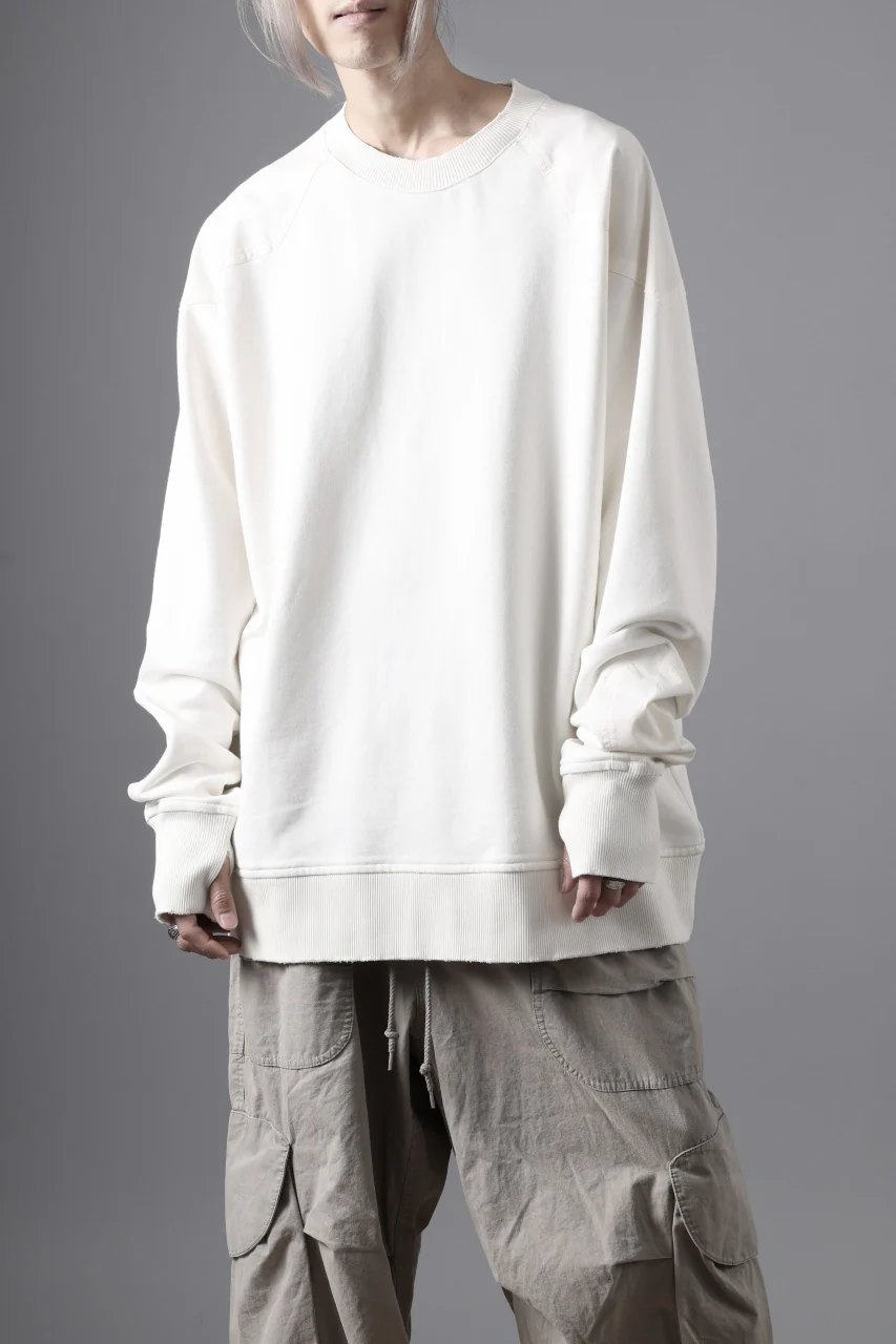 thom/krom CREW NECK TOPS / USED EFFECT COTTON SWEAT (CREAM) - Image 4