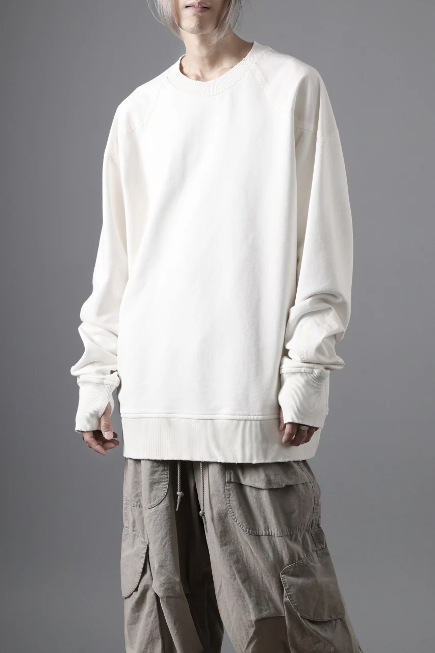 thom/krom CREW NECK TOPS / USED EFFECT COTTON SWEAT (CREAM) - Image 5
