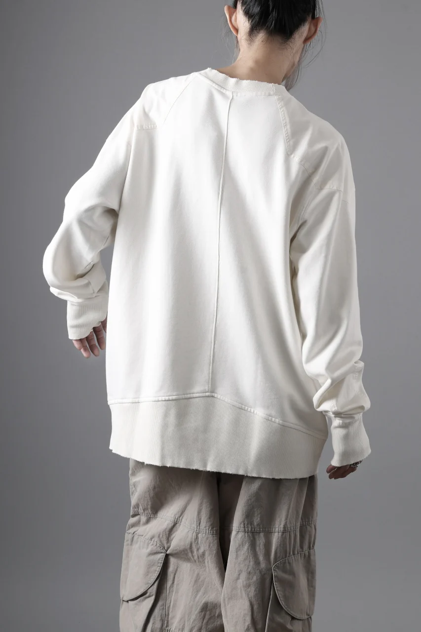 thom/krom CREW NECK TOPS / USED EFFECT COTTON SWEAT (CREAM) - Image 7