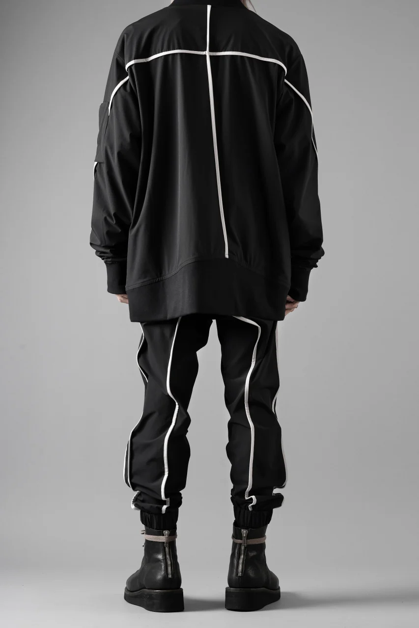 thom/krom DROP CROTCH TROUSERS / ELASTIC NYLON + REFLECTION PIPING (BLACK) - Image 20