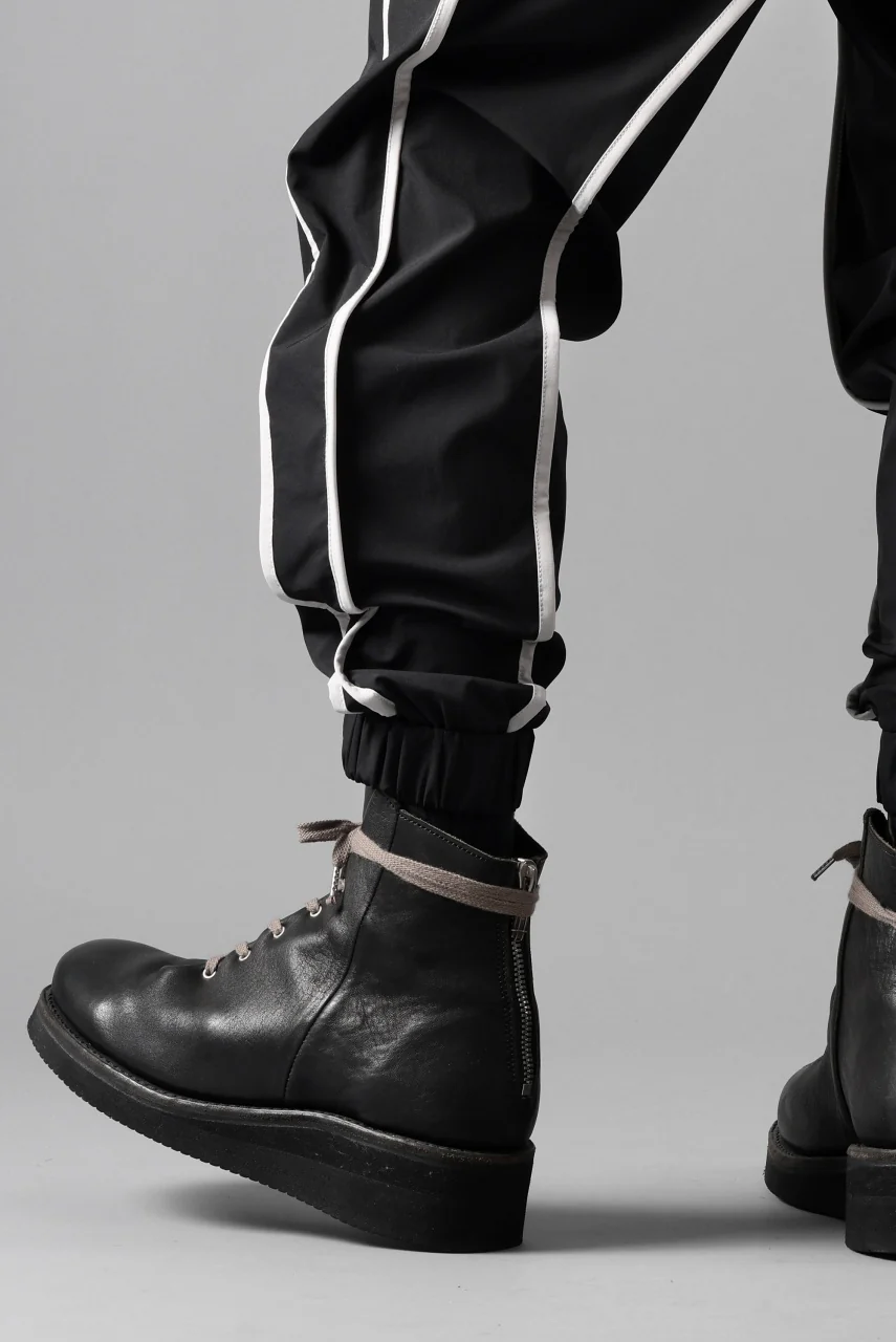thom/krom DROP CROTCH TROUSERS / ELASTIC NYLON + REFLECTION PIPING (BLACK) - Image 26