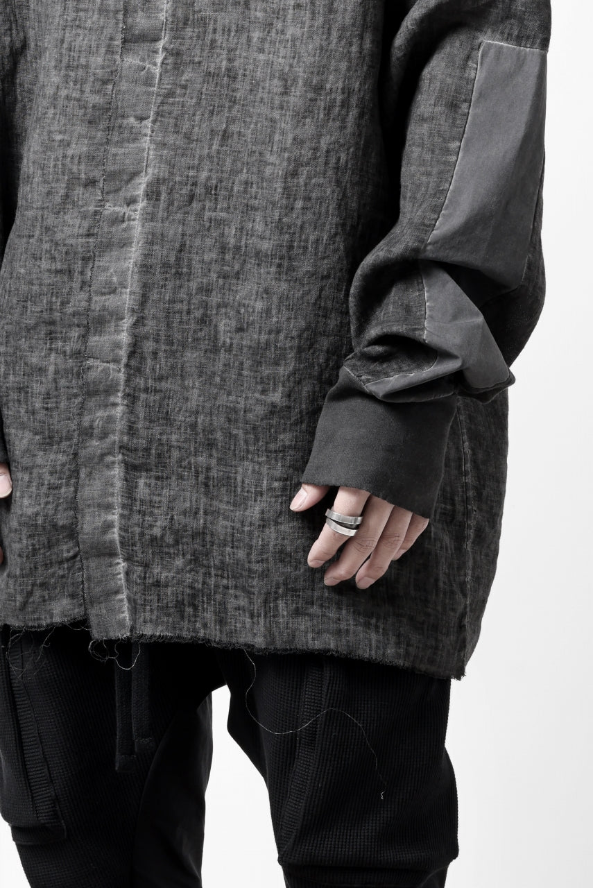 thom/krom DYEING BOMBER-SHIRT / LINEN+ELASTIC NYLON (BLACK OIL) - Image 23