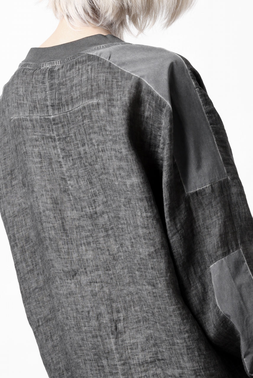 thom/krom DYEING BOMBER-SHIRT / LINEN+ELASTIC NYLON (BLACK OIL) - Image 28