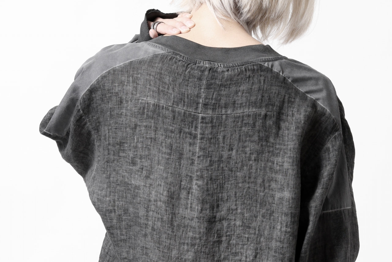 thom/krom DYEING BOMBER-SHIRT / LINEN+ELASTIC NYLON (BLACK OIL) - Image 33