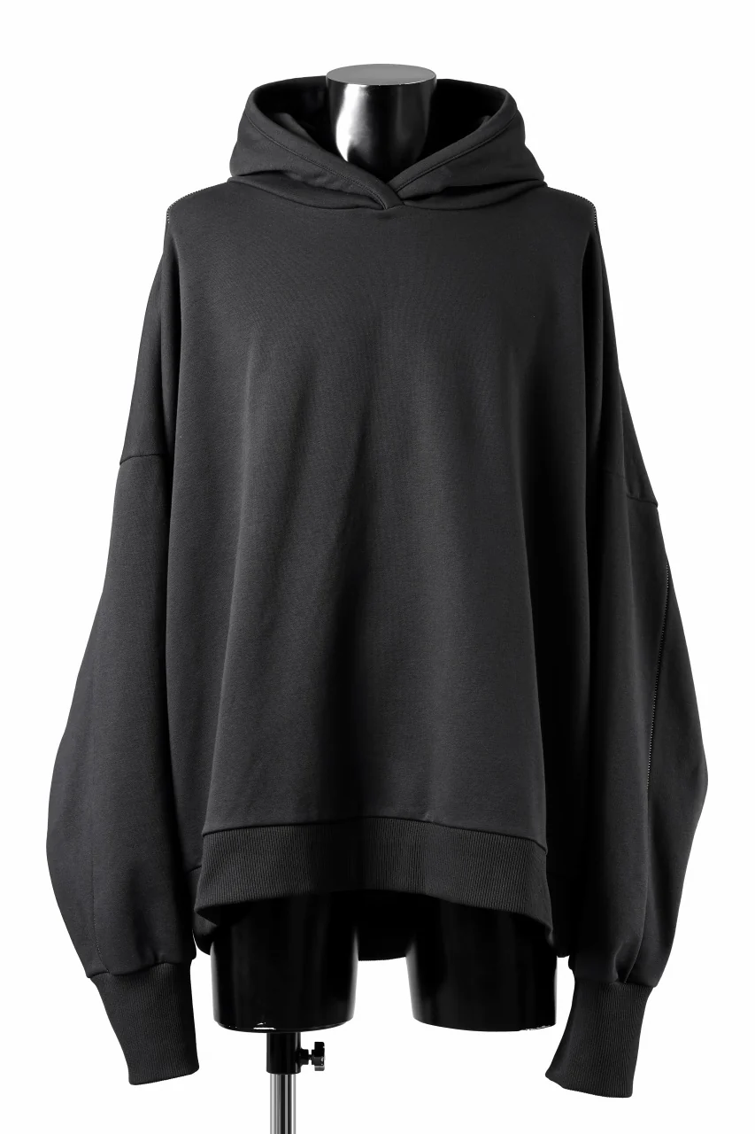 thom/krom EXTRA OVERSIZED FIT HOODIE / ELASTIC COTTON SWEAT (BLACK)