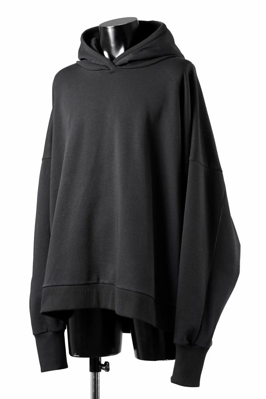 thom/krom EXTRA OVERSIZED FIT HOODIE / ELASTIC COTTON SWEAT (BLACK) - Image 10