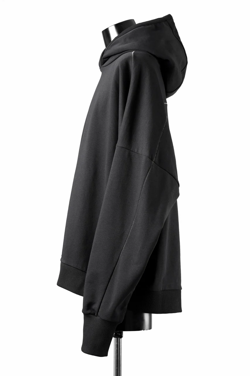 thom/krom EXTRA OVERSIZED FIT HOODIE / ELASTIC COTTON SWEAT (BLACK) - Image 11