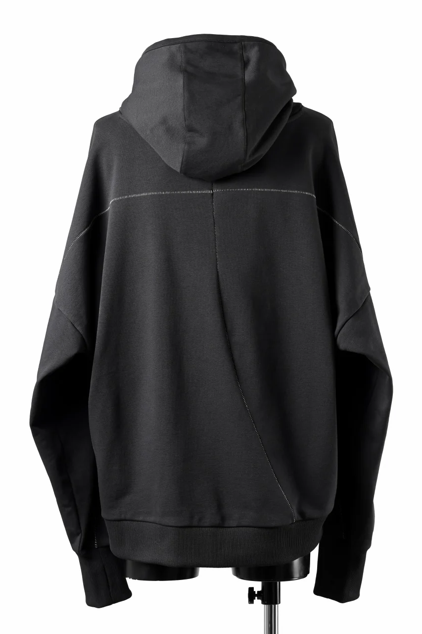 thom/krom EXTRA OVERSIZED FIT HOODIE / ELASTIC COTTON SWEAT (BLACK) - Image 12