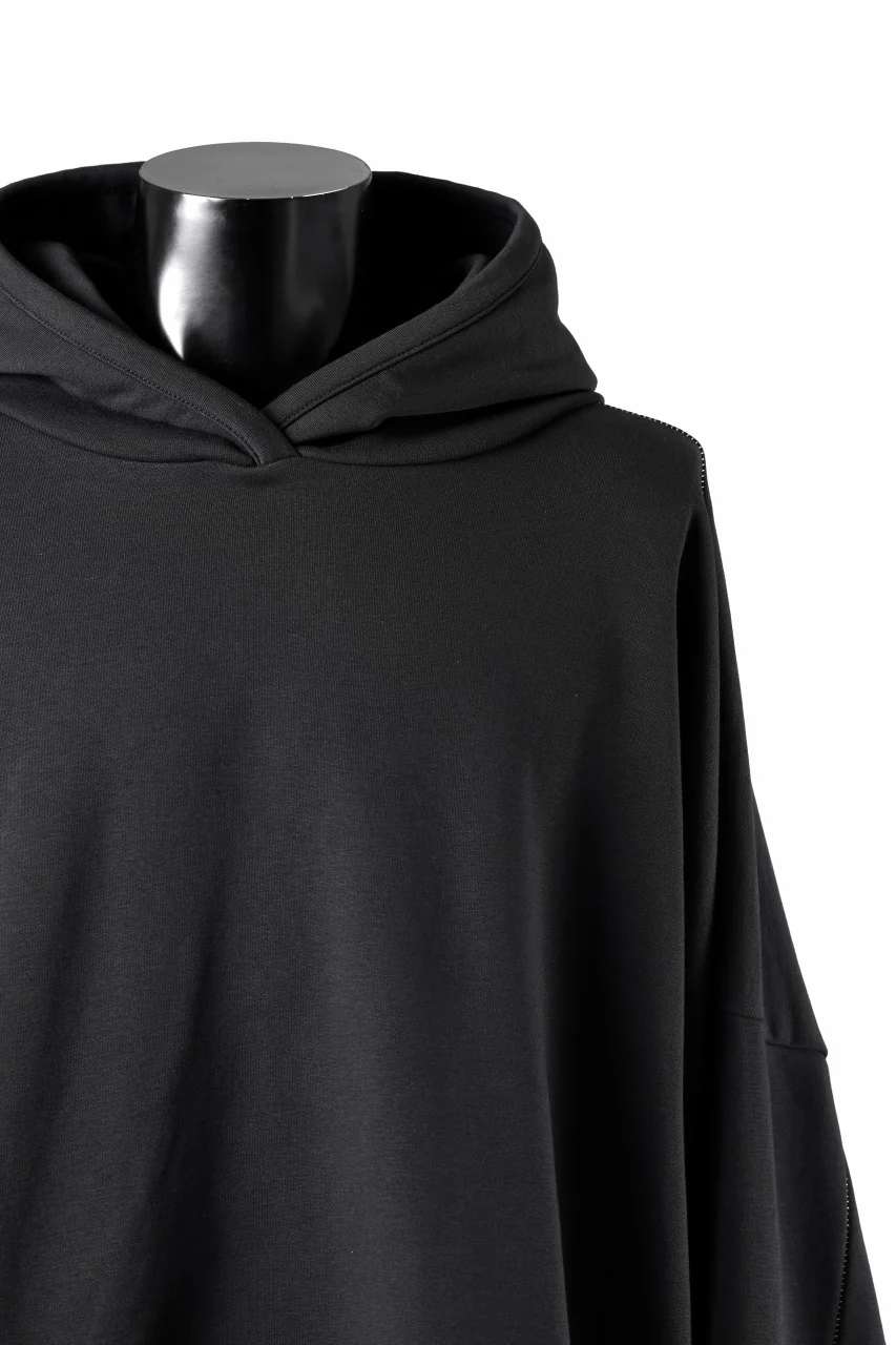 thom/krom EXTRA OVERSIZED FIT HOODIE / ELASTIC COTTON SWEAT (BLACK) - Image 13