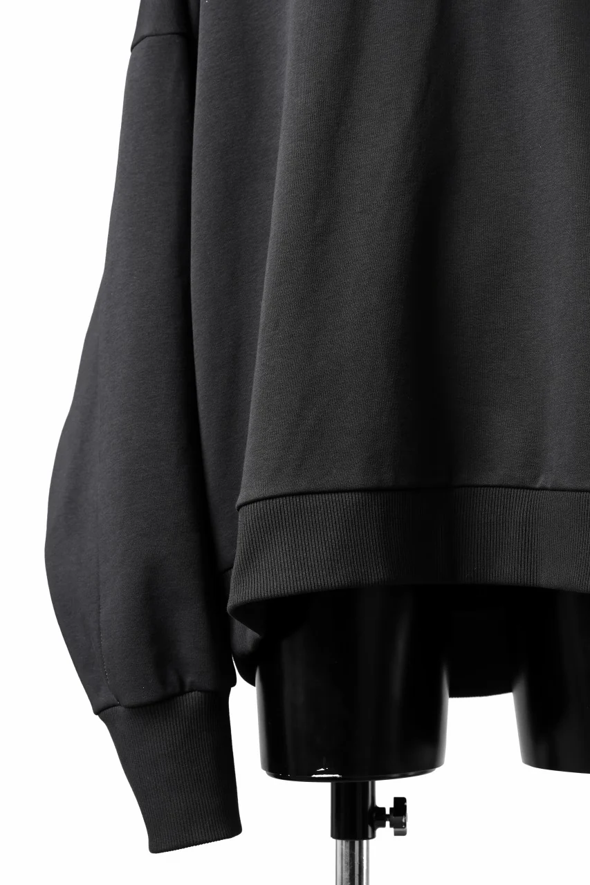 thom/krom EXTRA OVERSIZED FIT HOODIE / ELASTIC COTTON SWEAT (BLACK) - Image 14