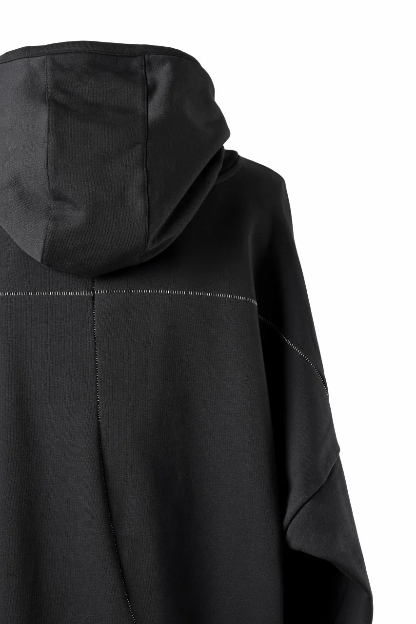 thom/krom EXTRA OVERSIZED FIT HOODIE / ELASTIC COTTON SWEAT (BLACK) - Image 17