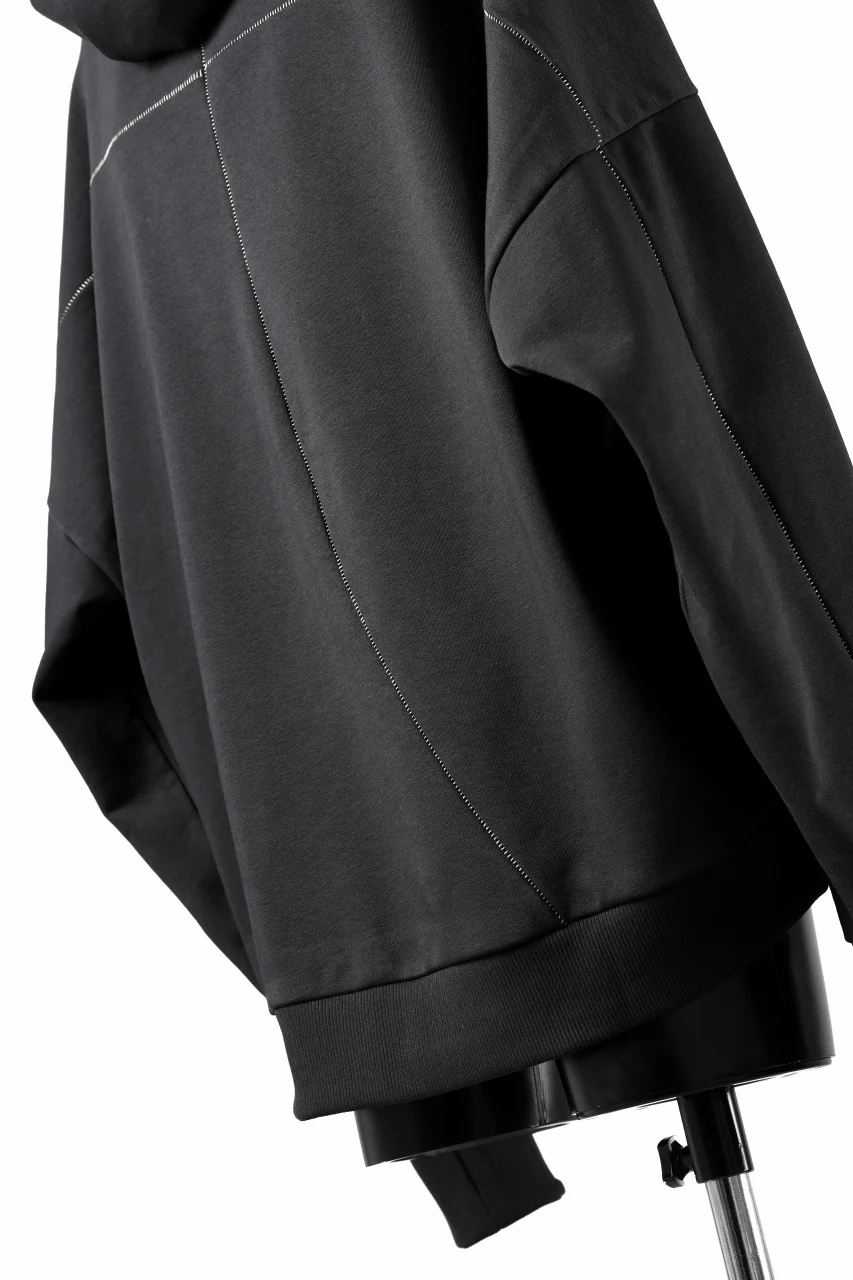 thom/krom EXTRA OVERSIZED FIT HOODIE / ELASTIC COTTON SWEAT (BLACK) - Image 19