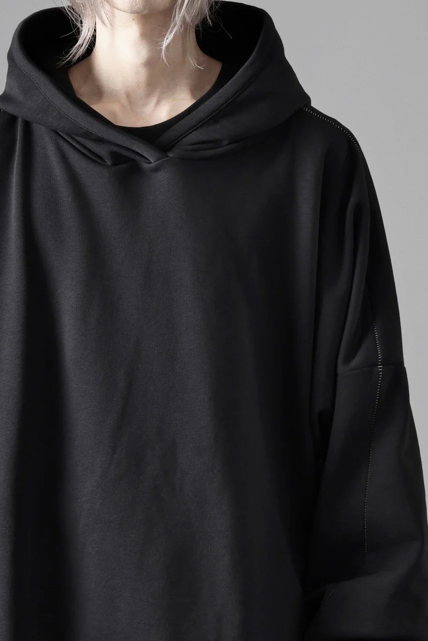 thom/krom EXTRA OVERSIZED FIT HOODIE / ELASTIC COTTON SWEAT (BLACK) - Image 21