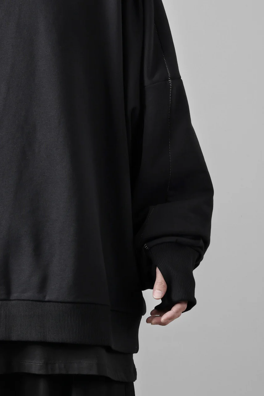 thom/krom EXTRA OVERSIZED FIT HOODIE / ELASTIC COTTON SWEAT (BLACK) - Image 22