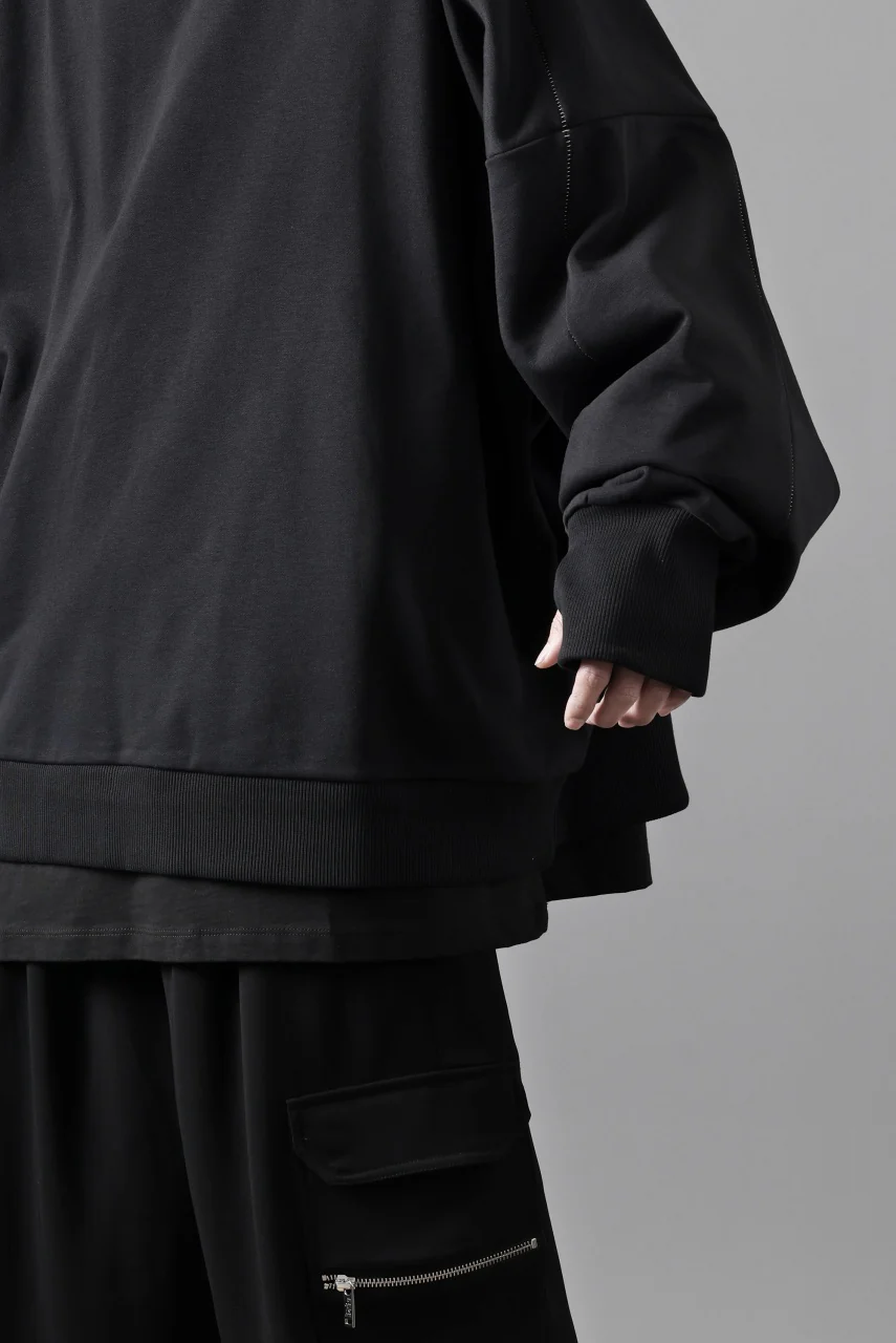 thom/krom EXTRA OVERSIZED FIT HOODIE / ELASTIC COTTON SWEAT (BLACK) - Image 23