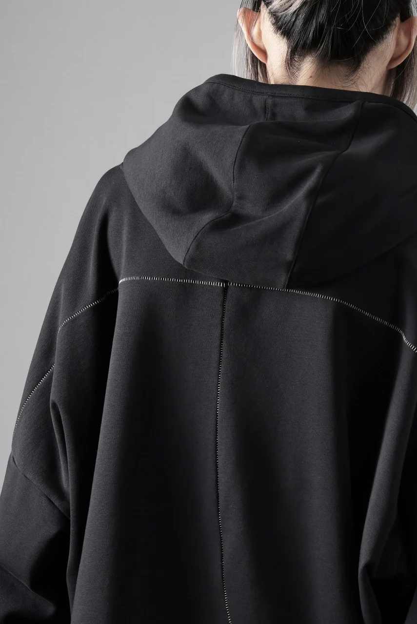 thom/krom EXTRA OVERSIZED FIT HOODIE / ELASTIC COTTON SWEAT (BLACK) - Image 26