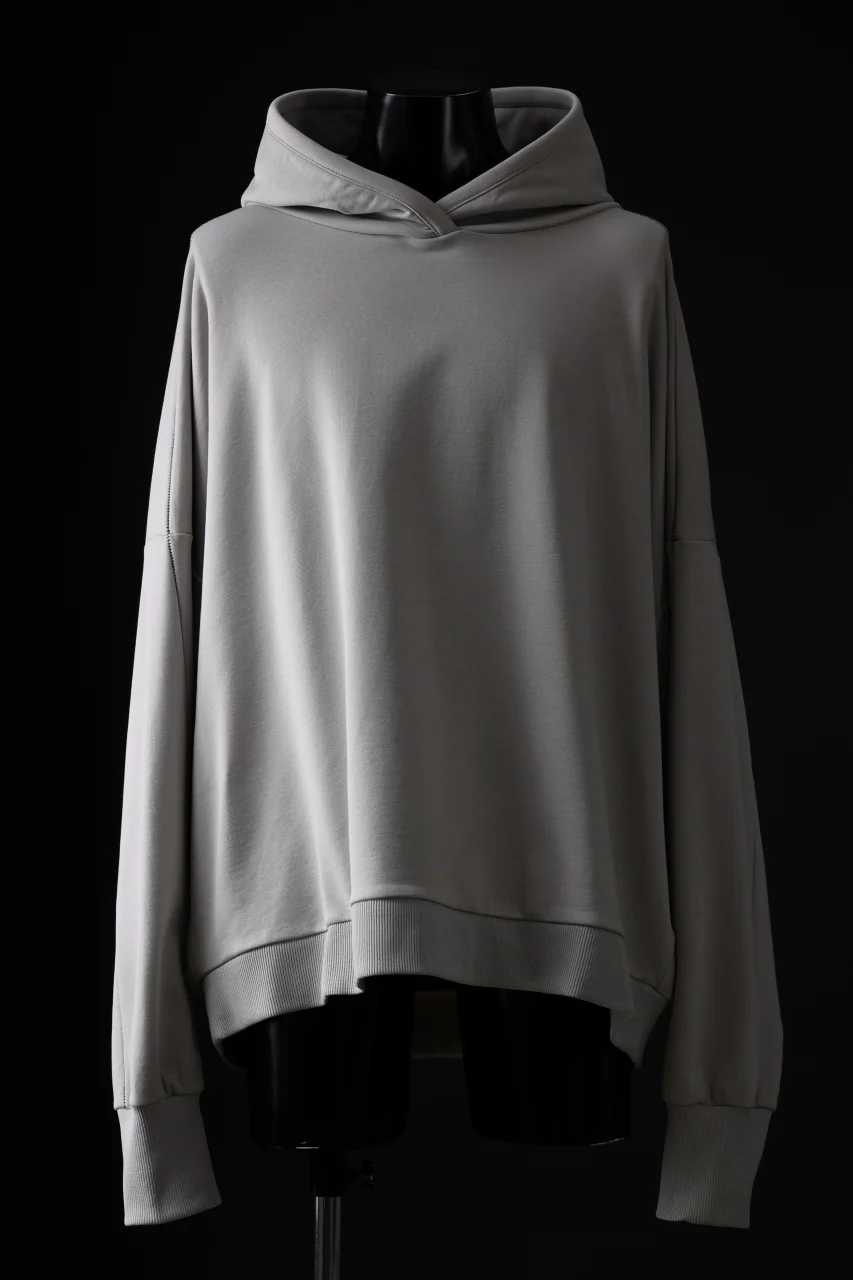 thom/krom EXTRA OVERSIZED FIT HOODIE / ELASTIC COTTON SWEAT (SILVER)