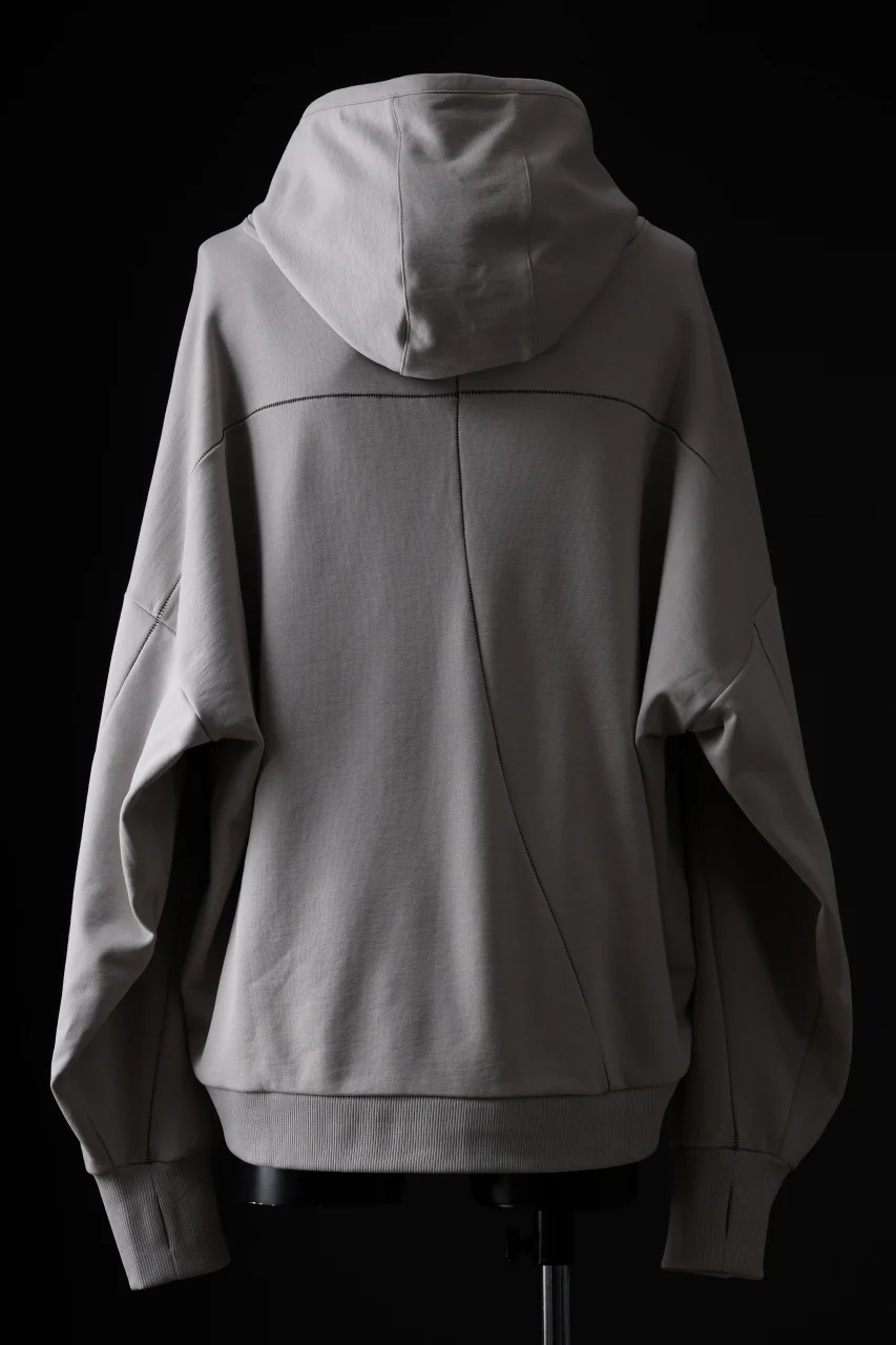 thom/krom EXTRA OVERSIZED FIT HOODIE / ELASTIC COTTON SWEAT (SILVER) - Image 13