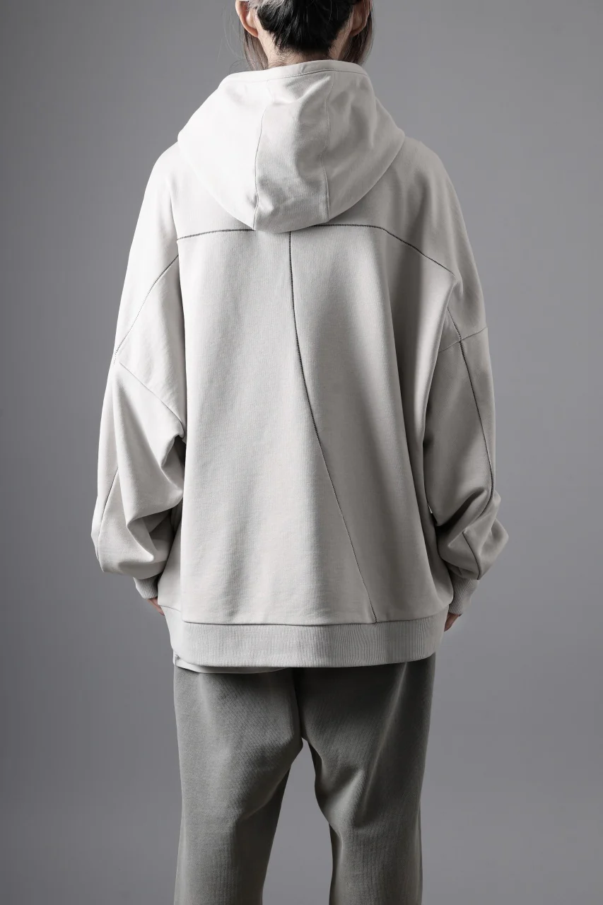 thom/krom EXTRA OVERSIZED FIT HOODIE / ELASTIC COTTON SWEAT (SILVER) - Image 7