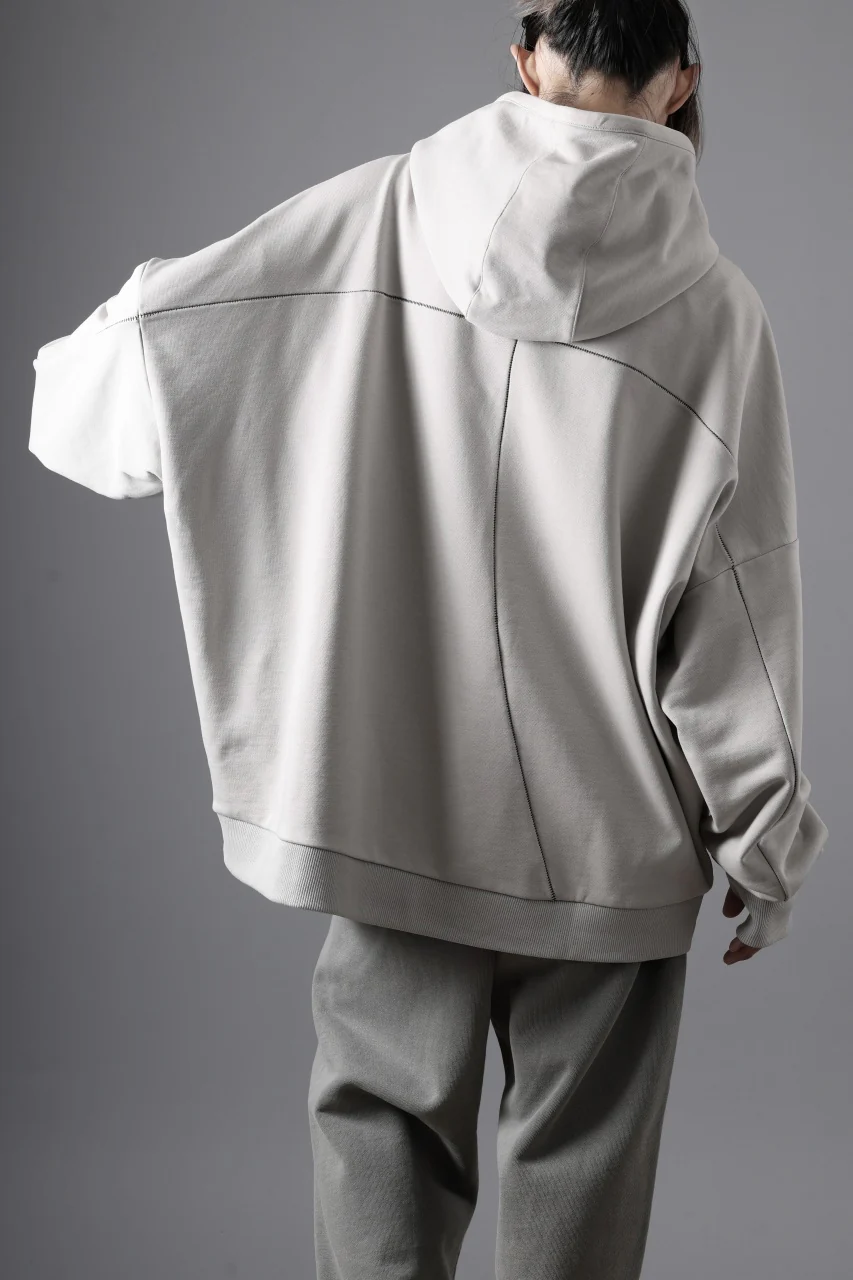 thom/krom EXTRA OVERSIZED FIT HOODIE / ELASTIC COTTON SWEAT (SILVER) - Image 8