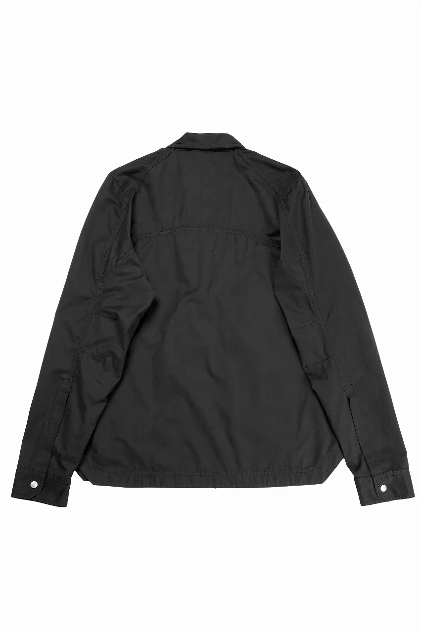 thom/krom FLAP CHEST POCKET SHIRT JACKET / PEACHED COTTON MIX (BLACK) - Image 2