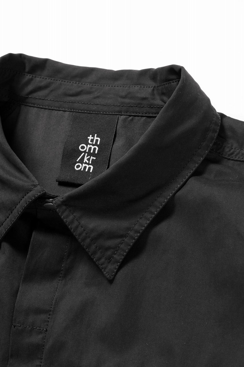 thom/krom FLAP CHEST POCKET SHIRT JACKET / PEACHED COTTON MIX (BLACK) - Image 8