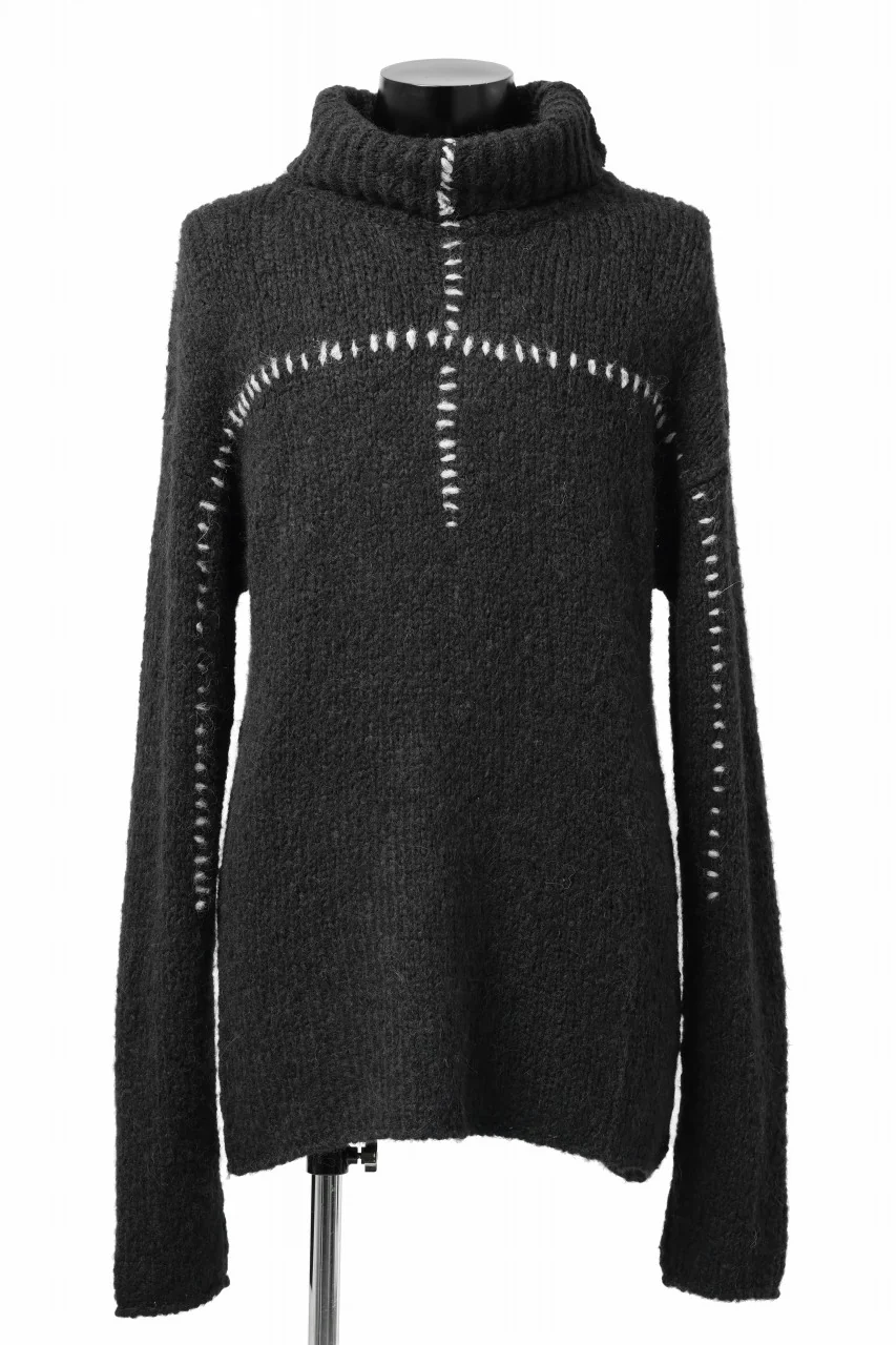 thom/krom HIGH COLLAR KNIT PULLOVER / ALPACA WOOL (BLACK)