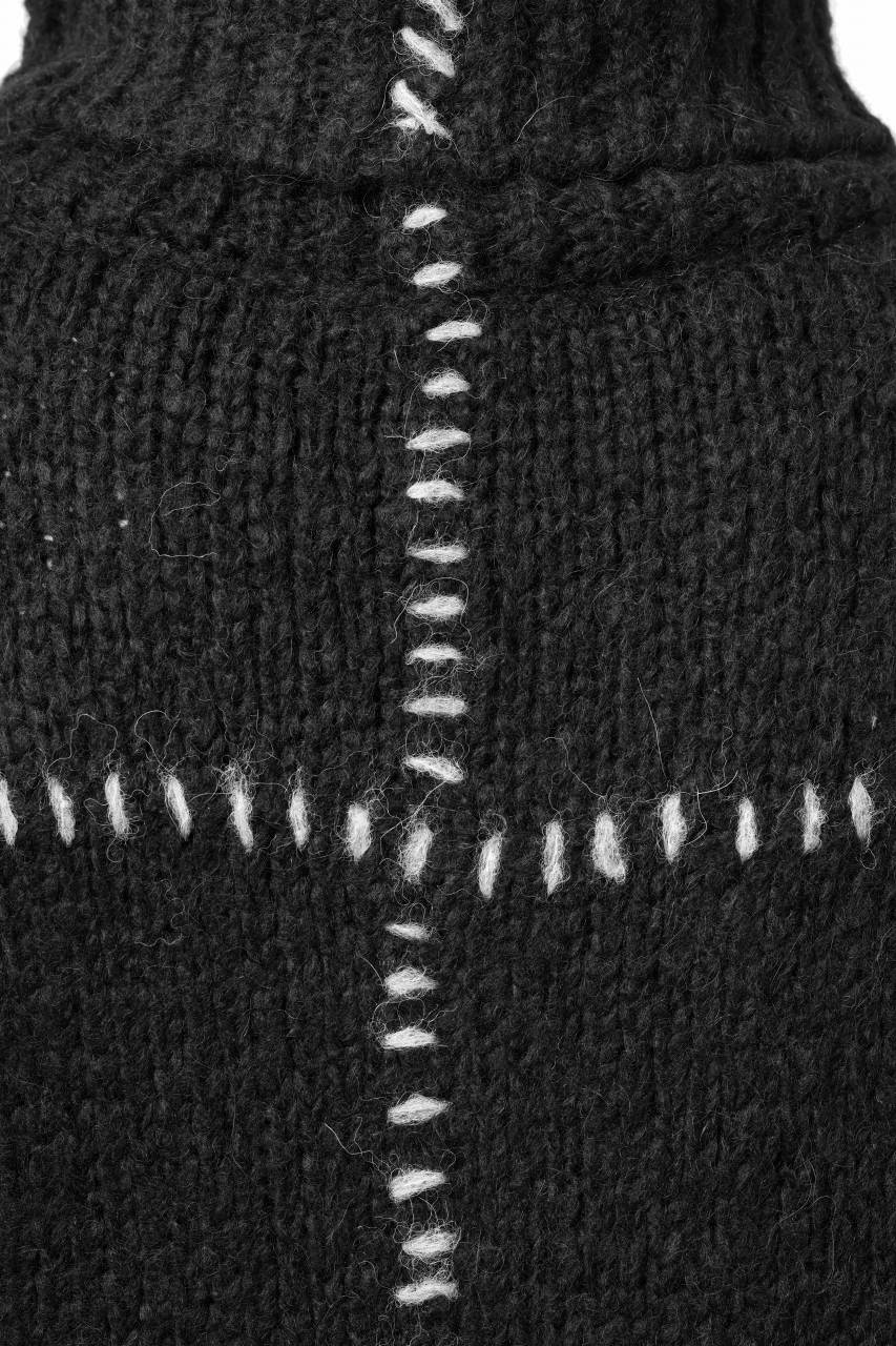 thom/krom HIGH COLLAR KNIT PULLOVER / ALPACA WOOL (BLACK) - Image 12