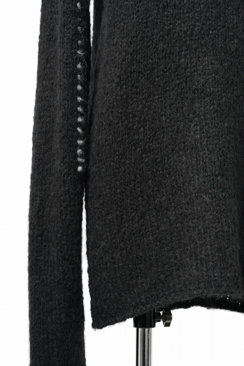 thom/krom HIGH COLLAR KNIT PULLOVER / ALPACA WOOL (BLACK) - Image 13
